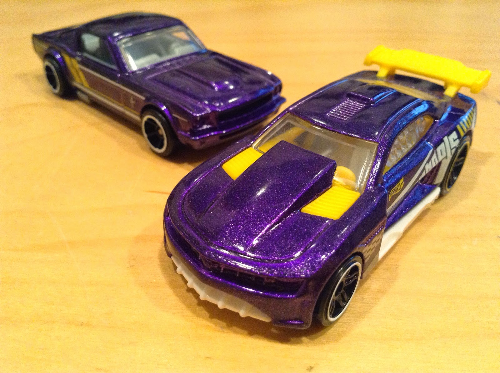 Custom '11 Camaro & '65 Mustang Fastback - Purple, Yellow, an...